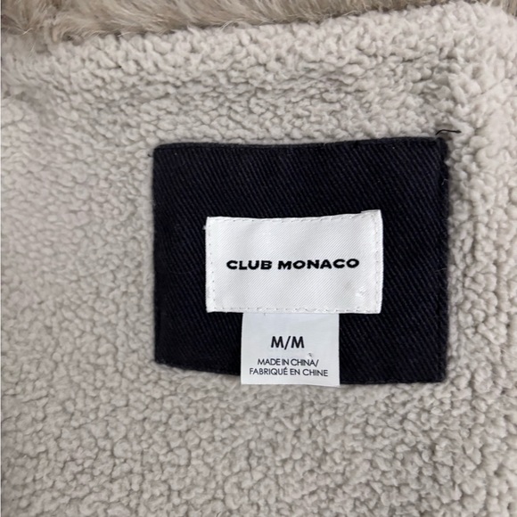 Club Monaco Black Jacket with Cream Faux Fur Collar - Picture 3 of 9